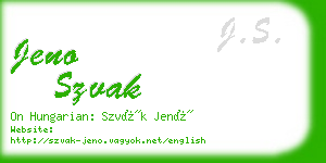 jeno szvak business card